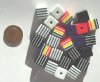 25 10mm Acrylic Striped Black & White Color Cube Mix